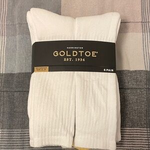 Gold Toe Men's Classic White Socks - 6 Pack